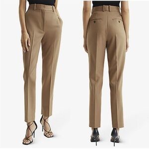 Reiss "Mara" Wool Blend Camel Brown Classic Slim Leg Trouser Pant